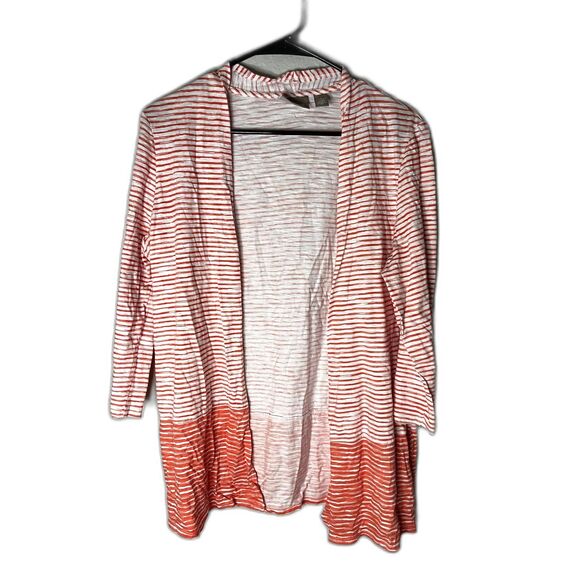 Women's Chico's Striped Cardigan Size 1/Small - Picture 1 of 8